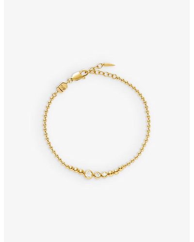 Missoma Articulated 18ct Yellow -plated Vermeil Recycled Sterling-silver And Zirconia Bracelet - Metallic