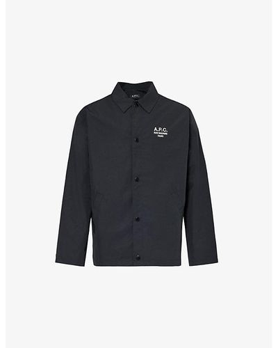 A.P.C. Regis Chore Logo-embroidered Woven Jacket - Blue