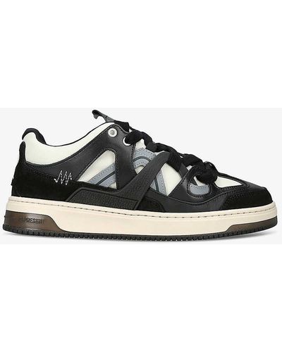 Represent Bully Contrast-panel Leather Low-top Trainers - Black