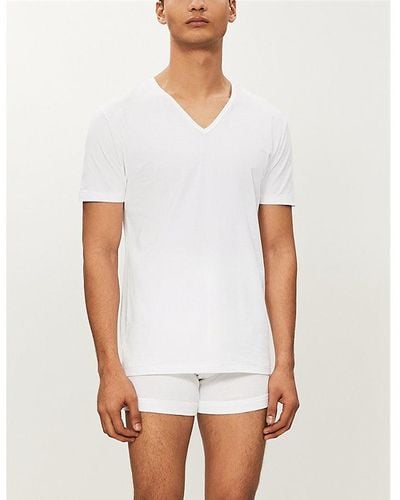 Zimmerli of Switzerland Pure Comfort V-neck T-shirt - White