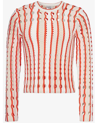 Jonathan Simkhai Tiana Cut-out Knitted Top - Red