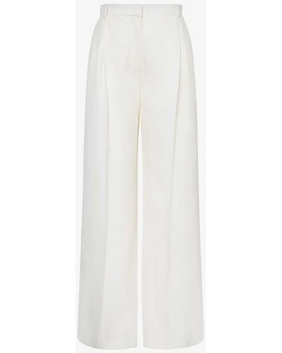 Alexander McQueen Wide-leg High-rise Woven Trousers - White