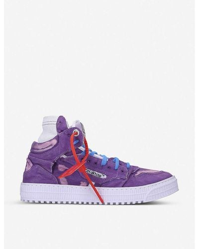 Off-White c/o Virgil Abloh Off-court Leather High Top Sneakers - Purple