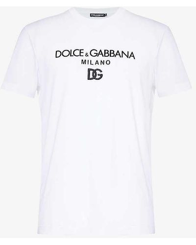 Dolce & Gabbana Milano Brand-print Cotton-jersey T-shirt - White