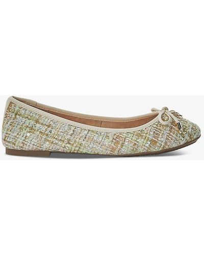 Dune Hallo Charm-embellished Woven Ballet Flats - Metallic