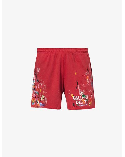 GALLERY DEPT. Insomnia Graphic-print Cotton-jersey Shorts - Red