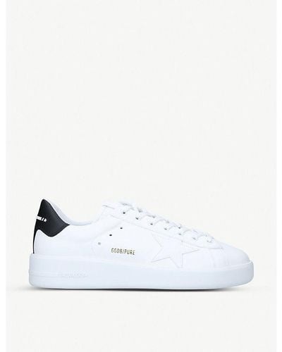 Golden Goose Pure Star Low-top Leather And Suede Sneakers - White