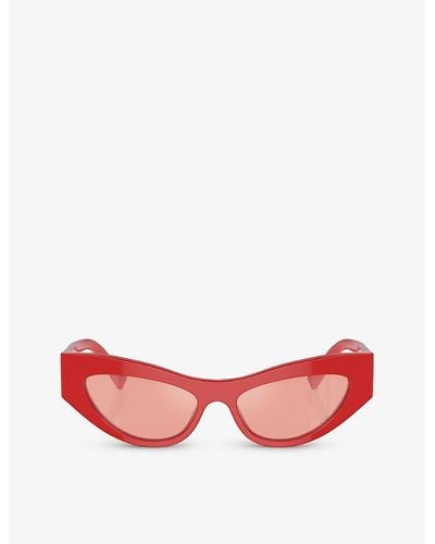 Dolce & Gabbana Dg4450 Cat Eye-frame Acetate Sunglasses - Red