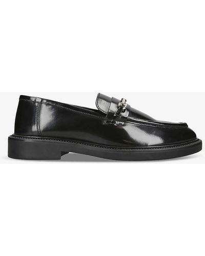 Steve Madden Huddles Horsebit-embellished Flat Leather Loafers - Black