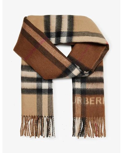 Burberry Giant Check Tasselled-trim Cashmere Scarf - Multicolor