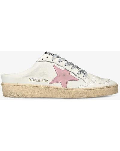 Golden Goose Ballstar Sabot Leather Backless Low-top Trainers - White