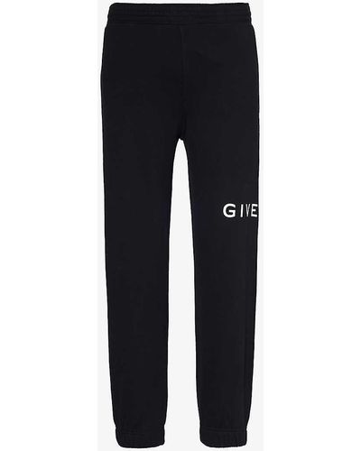 Givenchy Brand-print Tapered-leg Cotton-jersey jogging Bottoms - Black