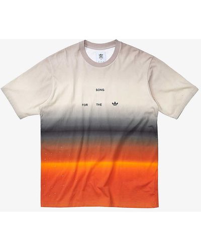 Song For The Mute X Adidas Gradient-pattern Cotton T-shirt X - Grey