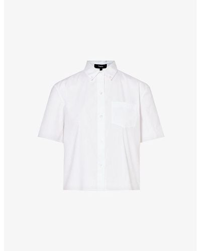 Theory Patch-pocket Stretch Cotton-blend Shirt - White