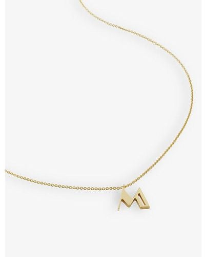 Monica Vinader M Letter-charm 18ct Yellow -plated Vermeil Recycled Sterling-silver Pendant Necklace - Metallic