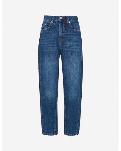 Whistles Barrel Straight-leg High-waist Jeans - Blue