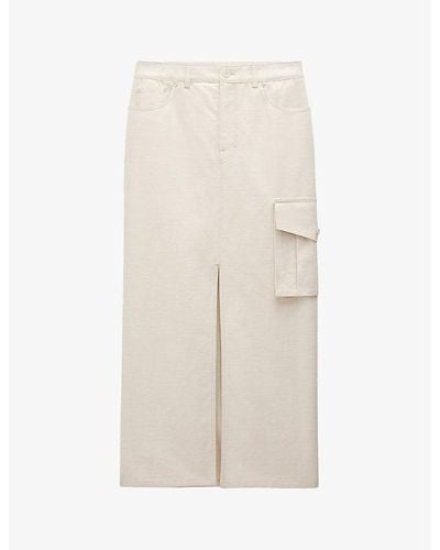 Filippa K Patch-pocket Cotton And Linen Maxi Skirt - Natural