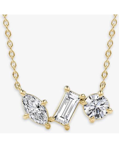 Vrai Orion 14ct Yellow-gold And 0.36ct Round Brilliant, Marquis And Baguette-cut Lab-grown Diamond Necklace - Metallic