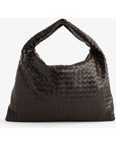 Bottega Veneta Intrecciato-weave Medium Leather Hobo Bag - Black