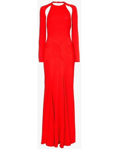Givenchy Open-back Flared-hem Stretch-woven Maxi Dress