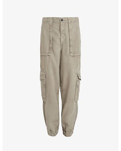 AllSaints Frieda Tapered-leg High-rise Woven Cargo Trousers - Natural