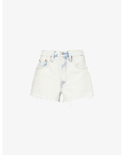 Levi's 501 Original Faded-wash Denim Shorts - White