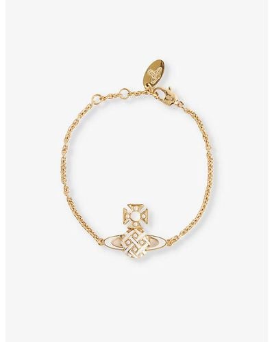 Vivienne Westwood Cassie Bas Relief Brass And Enamel Bracelet - Metallic