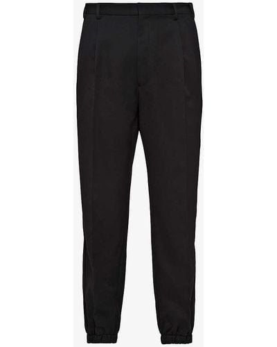 Prada Mid-rise Slim-leg Slim-fit Wool Trousers - Black