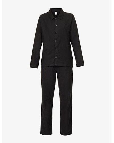 Calvin Klein Brand-embroidered Cotton Pyjama Set X - Black