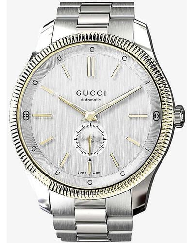 Gucci Ya126390 G-timeless Slim Stainless-steel Automatic Watch - Grey