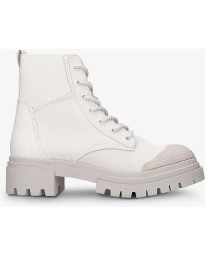 ALDO Charline Chunky-soled Woven Combat Boots - White