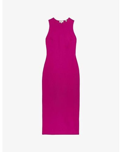 Ted Baker Esthaa Slim-fit Sleeveless Stretch-woven Midi Dress - Pink