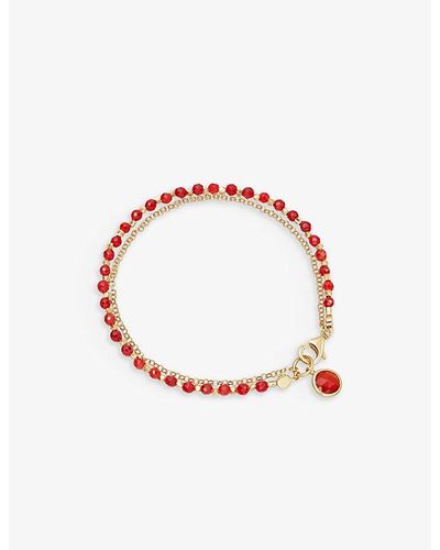 Astley Clarke Biography 18ct Yellow Gold-plated Sterling Silver And Red Agate Bracelet