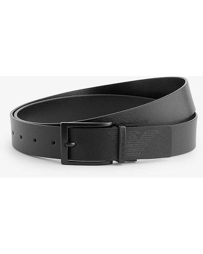 Emporio Armani Brand-debossed Leather Belt - Multicolour