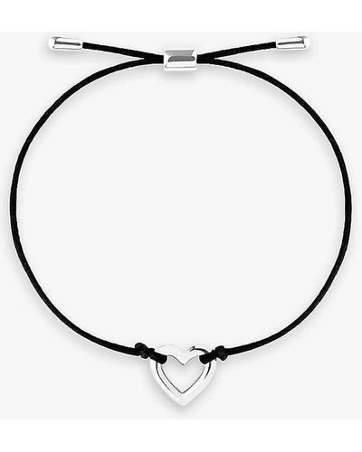 Astrid & Miyu Heart -plated Sterling-silver And Cord Bracelet - Metallic