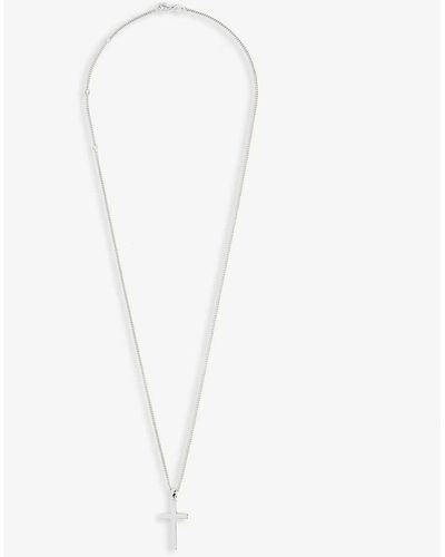 Serge Denimes Cross Silver Necklace - White