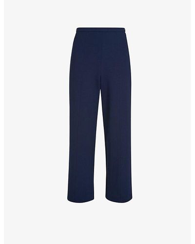 Whistles Vy Camilla Wide-leg High-rise Stretch Woven Pants - Blue