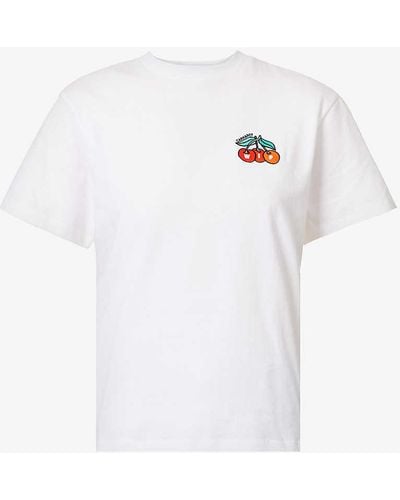 Carhartt Blush Cherry-print Organic-cotton T-shirt - White