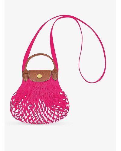 Longchamp Le Pliage Filet Xs Cotton Top-handle Bag - Pink
