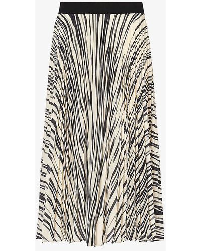 Proenza Schouler Korine Striped Woven Midi Skirt - White