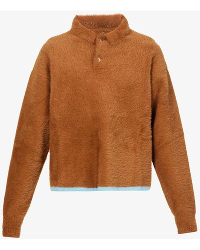 Jacquemus Le Polo Neve Boxy-fit Knitted Jumper - Brown