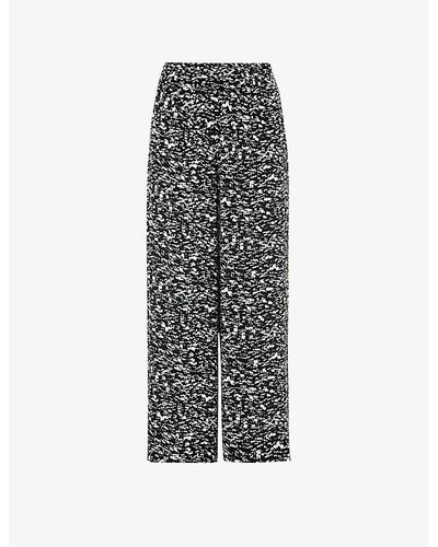 Whistles Abstract Smudge Graphic-print Woven Pants - White