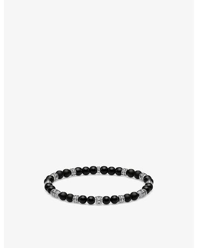 Thomas Sabo Lucky Charms Sterling Silver And Obsidian Beaded Bracelet - White