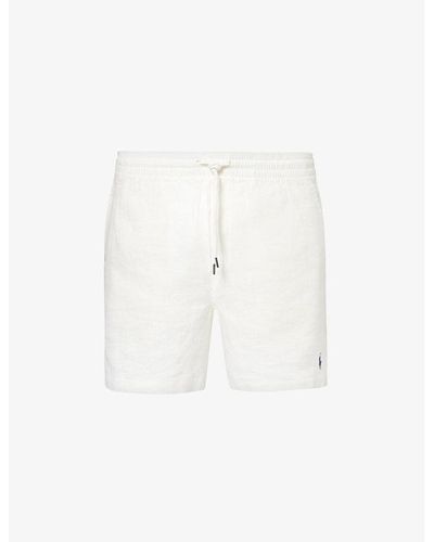 Polo Ralph Lauren Classic-fit Mid-rise Linen Shorts - White
