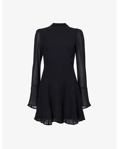Reformation Persis Woven Mini Dress - Black