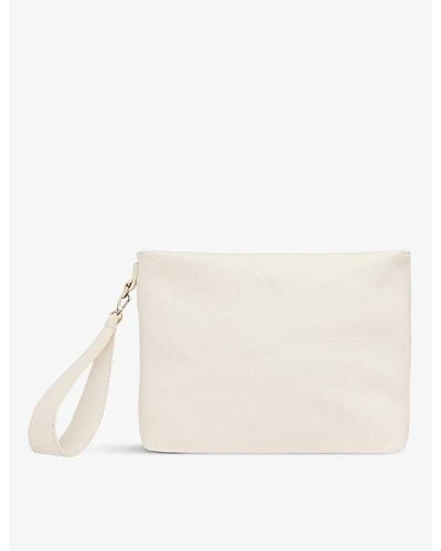 Whistles Avah Leather Clutch Bag - White