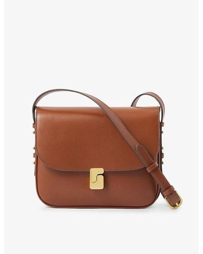 Soeur Belissima Branded-buckle Mini Leather Cross-body Bag - Brown