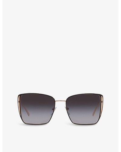 BVLGARI Bv6176 B.zero1 Square-frame Metal Sunglasses - Grey