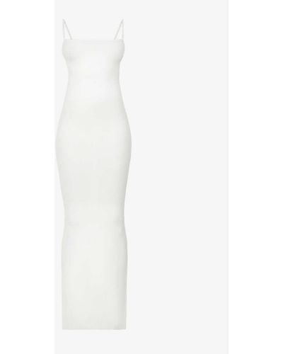 Skims Soft Lounge Ribbed Stretch-jersey Nightdres - White