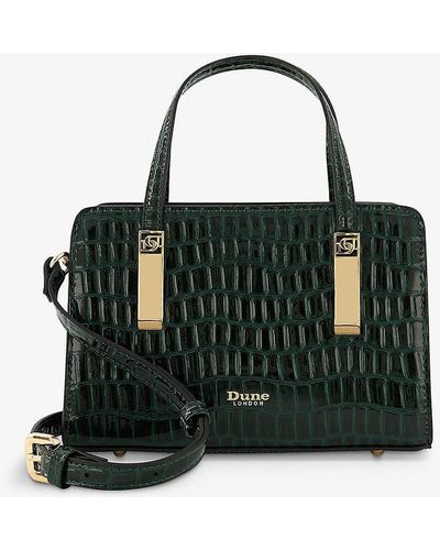 Dune Dinkydenbeigh Small Croc-embossed Faux-leather Tote Bag - Black